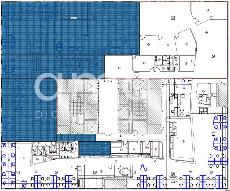 Планировка офиса 675-1383 м², 18 этаж, Бизнес-центр «Савеловский Сити» фаза 1
